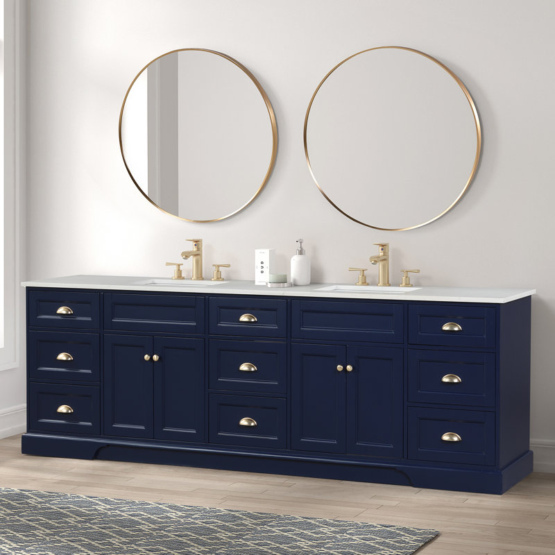 Willa Arlo Interiors Travis 96'' Double Bathroom Vanity with Quartz Top ...